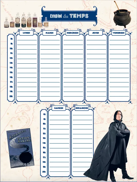 Frigobloc Mensuel 2023 Harry Potter calendrier aimanté famille