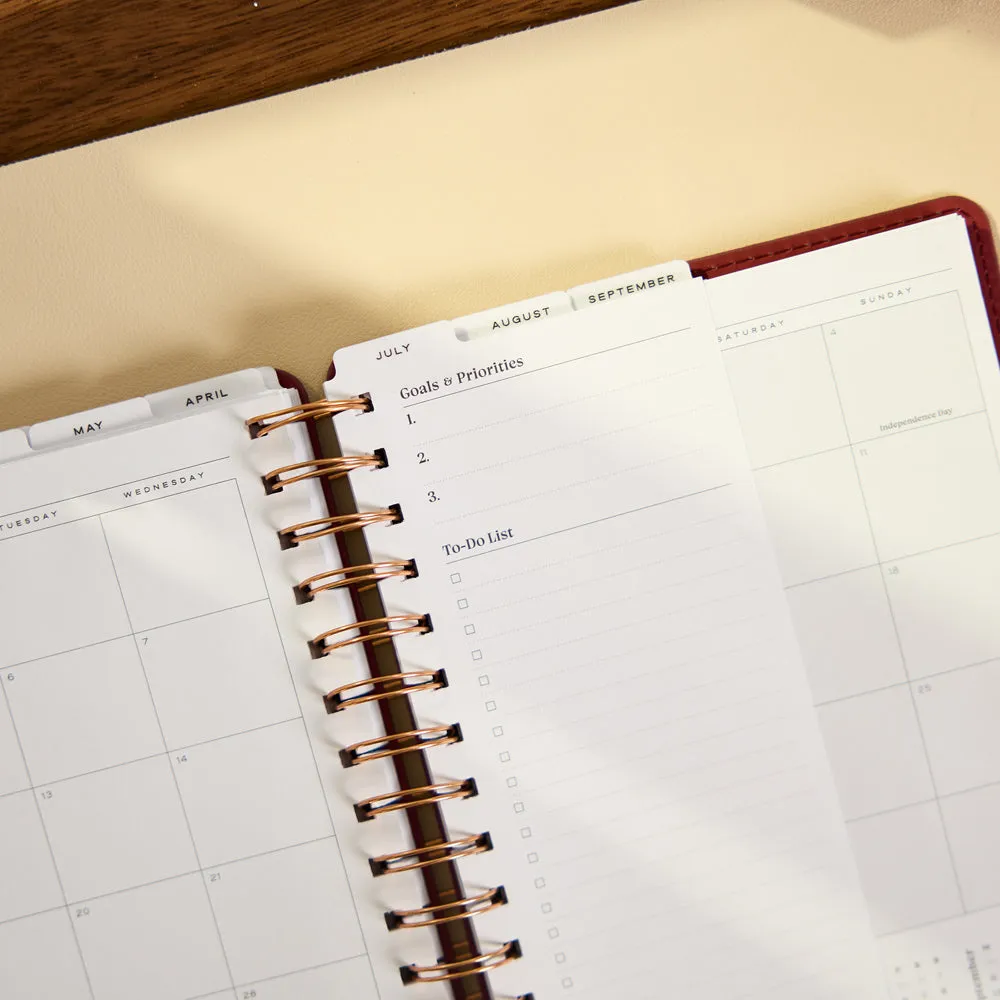 Happy Planner Citrine Burgundy Scallop agenda 2027 A5 pro 12 mois