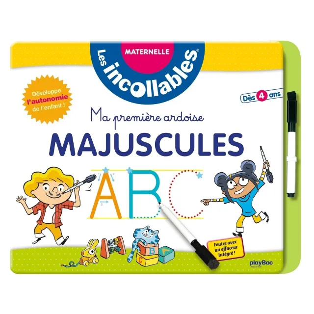 Les Incollables Ma première ardoise Majuscules cahier effaçable