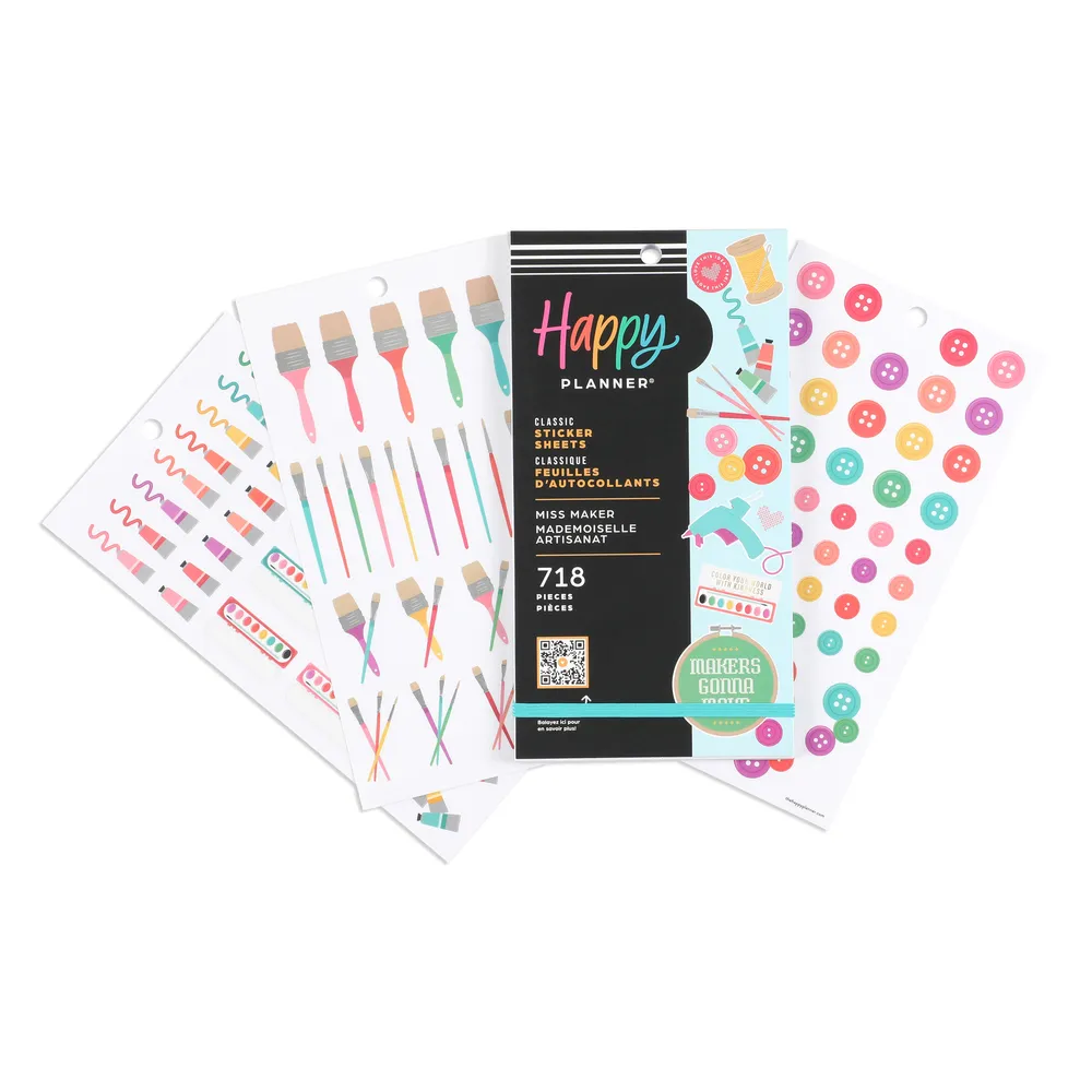 Happy Planner Miss Maker stickers agenda 30 planches 718 icons bricolage