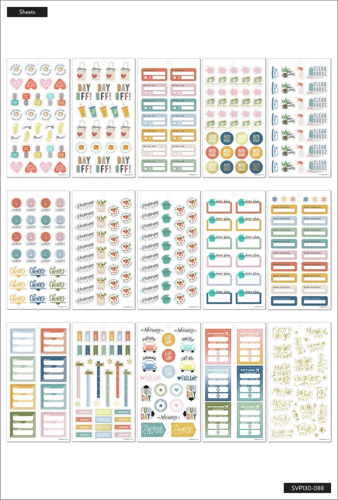 Happy Planner Essentials Value Pack stickers Big 716 foil