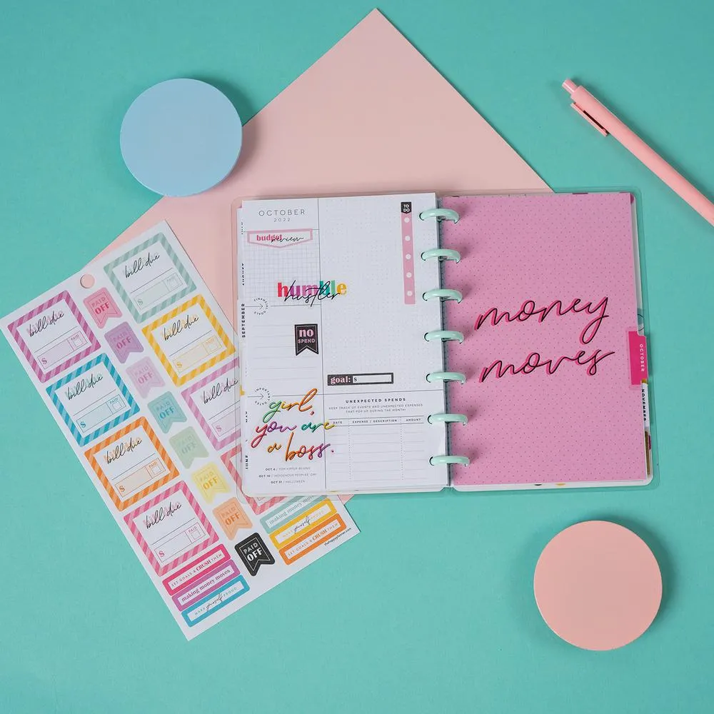 Happy Planner Bright Budget stickers 1089 pièces budget