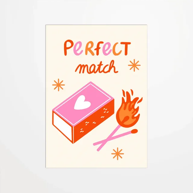 My365 Coquiette Perfect match carte postale amour
