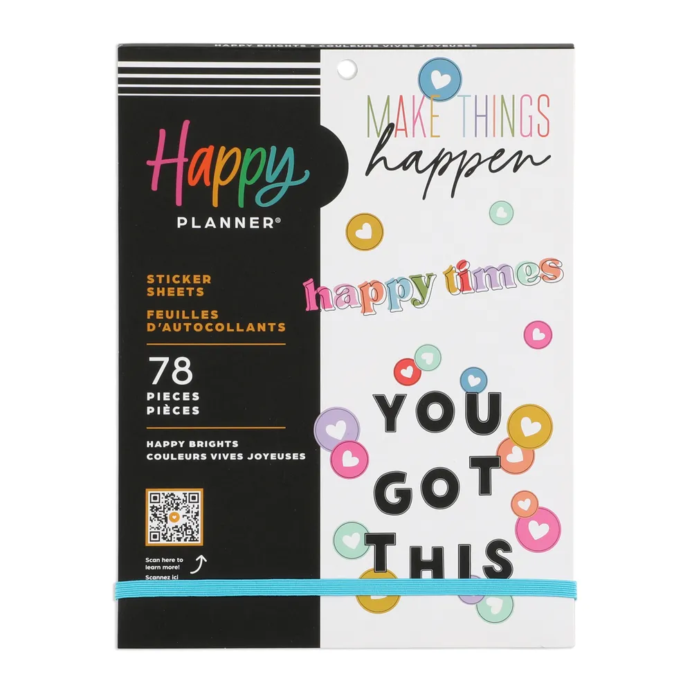 Happy Planner Happy Brights stickers Large 30 planches citations