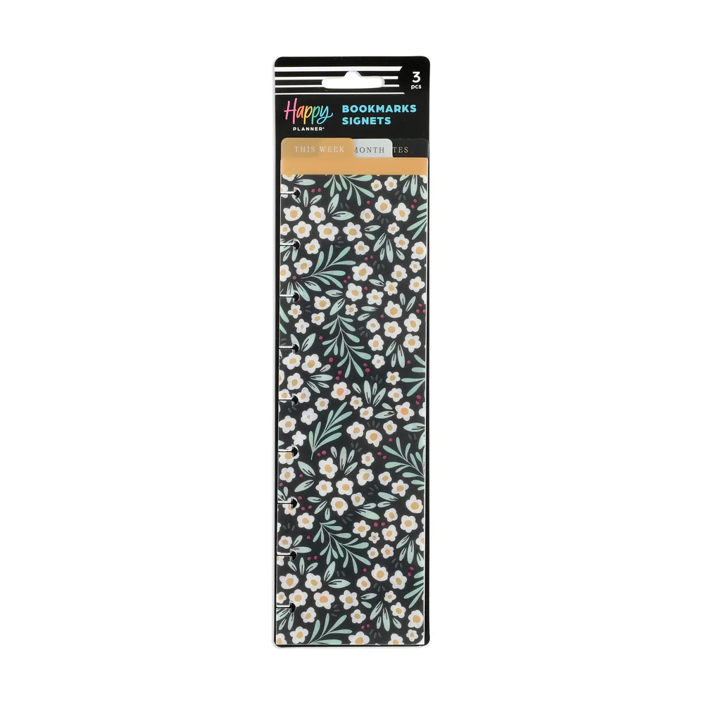 Happy Planner Moody Blooms marque-pages Classic lot de 3 floral