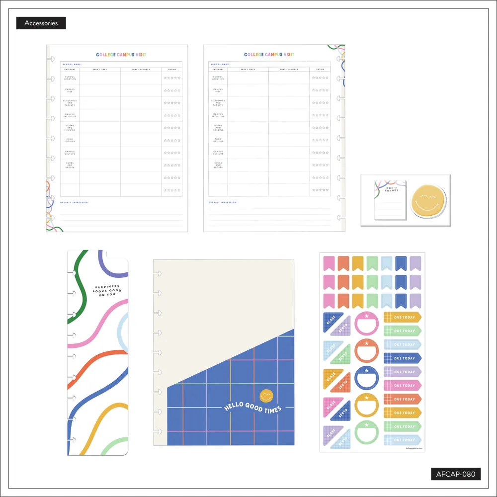 Happy Planner Off to College accessoires Classic 30 pages