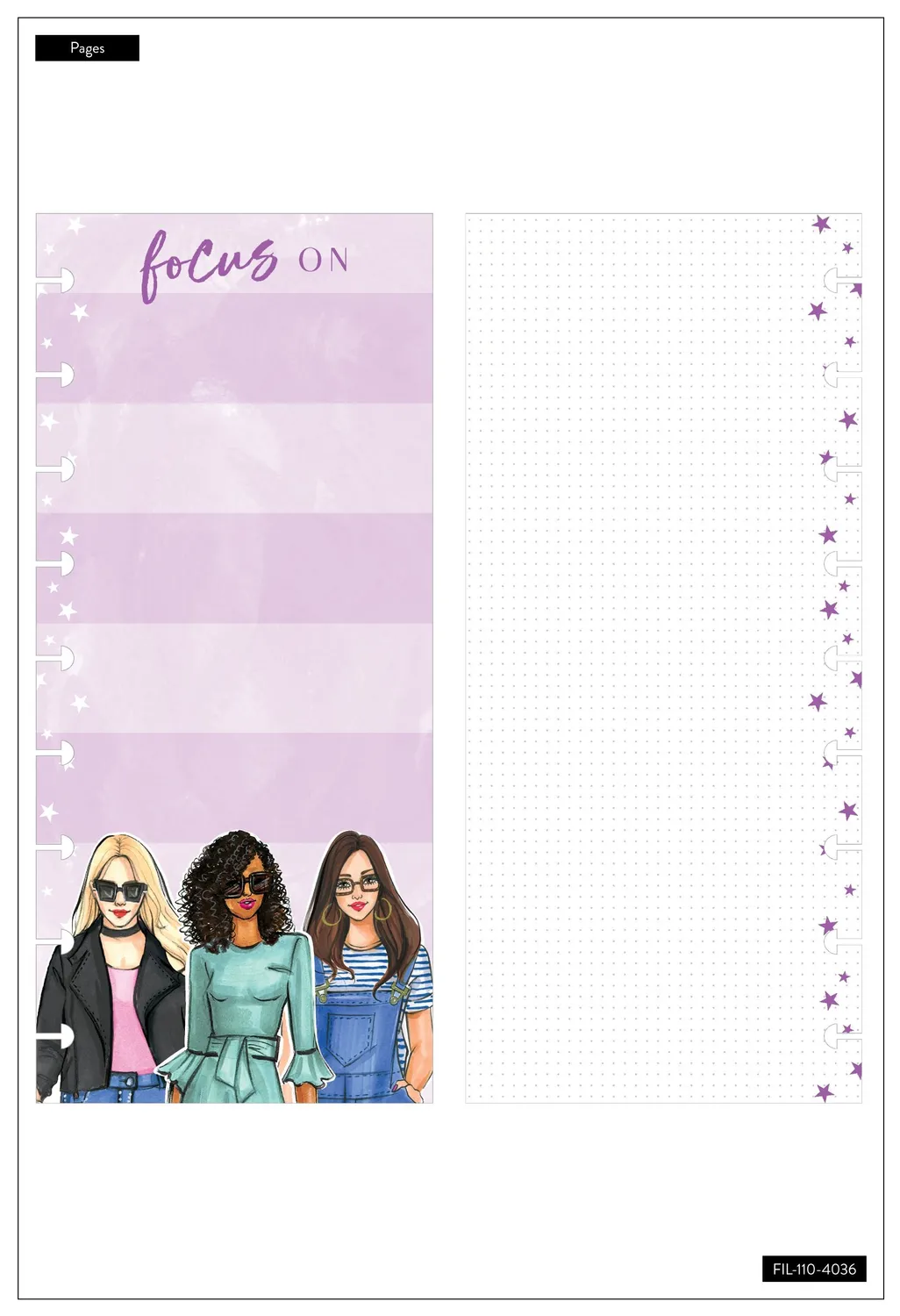 Happy Notes Rongrong Focus On demi-page recharge notes Classic 60 feuilles