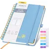 Poprun WH145D carnet pointillé spirale bleu horizon 128 pages