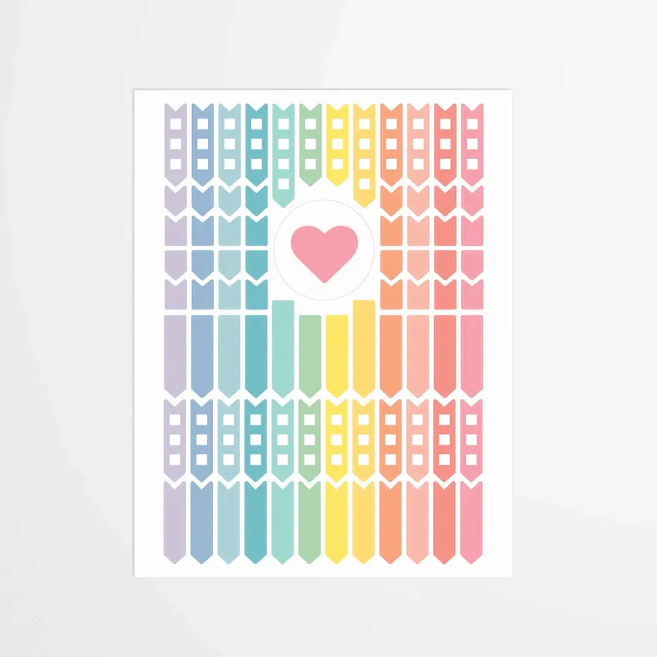 My365 Les stickers pastel to-do list et drapeaux autocollants x80