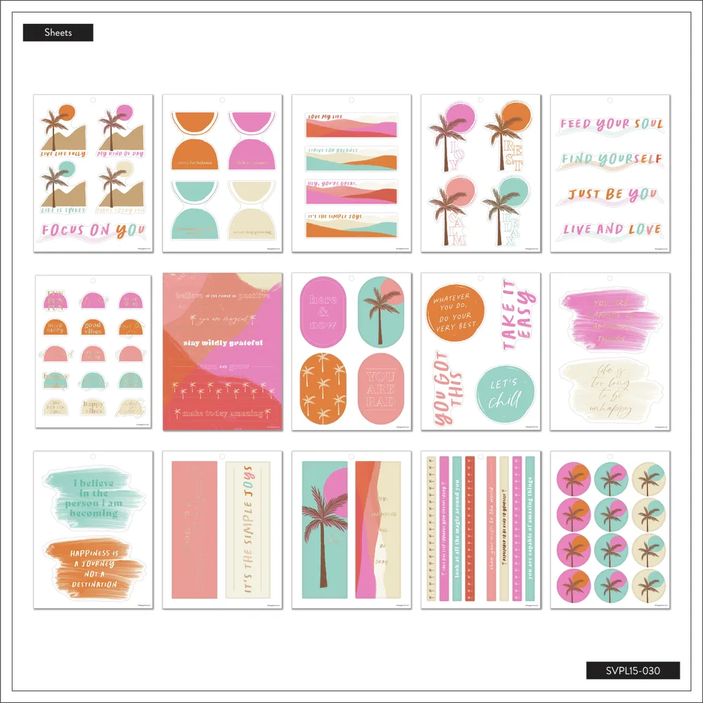 Happy Planner Organic Wellness stickers Large 15 planches 78
