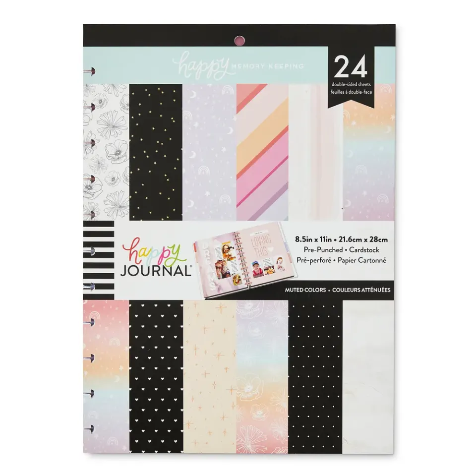 Happy Planner Memory Keeping Big papier scrapbooking pré-perforé neutre