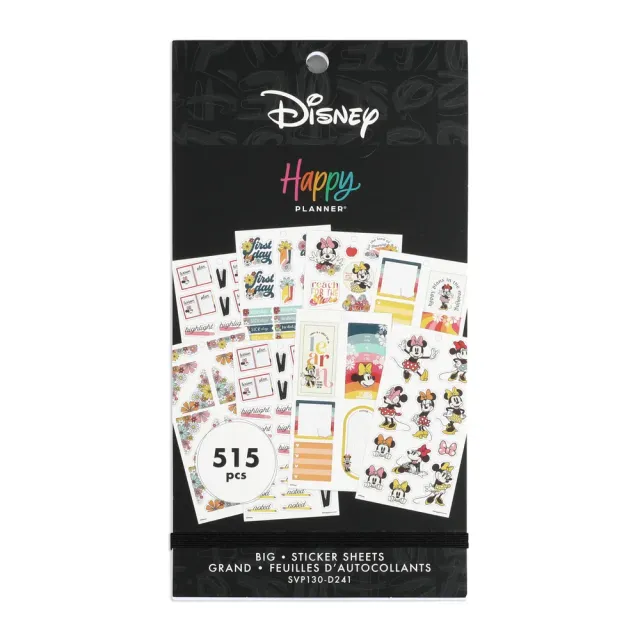 Happy Planner Disney Minnie Teacher stickers Big 515 arc-en-ciel