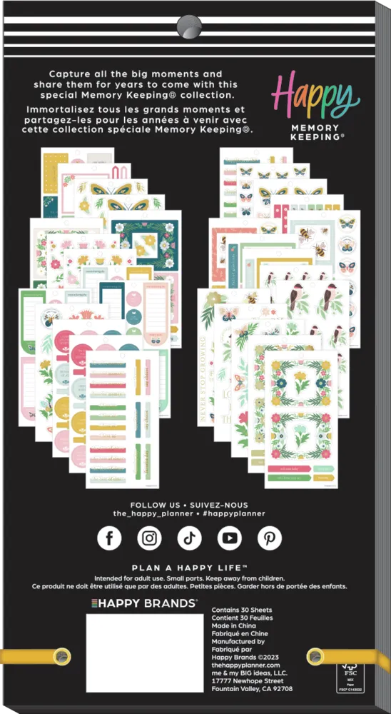Happy Planner Big Butterflies and Blooms stickers 468 pièces