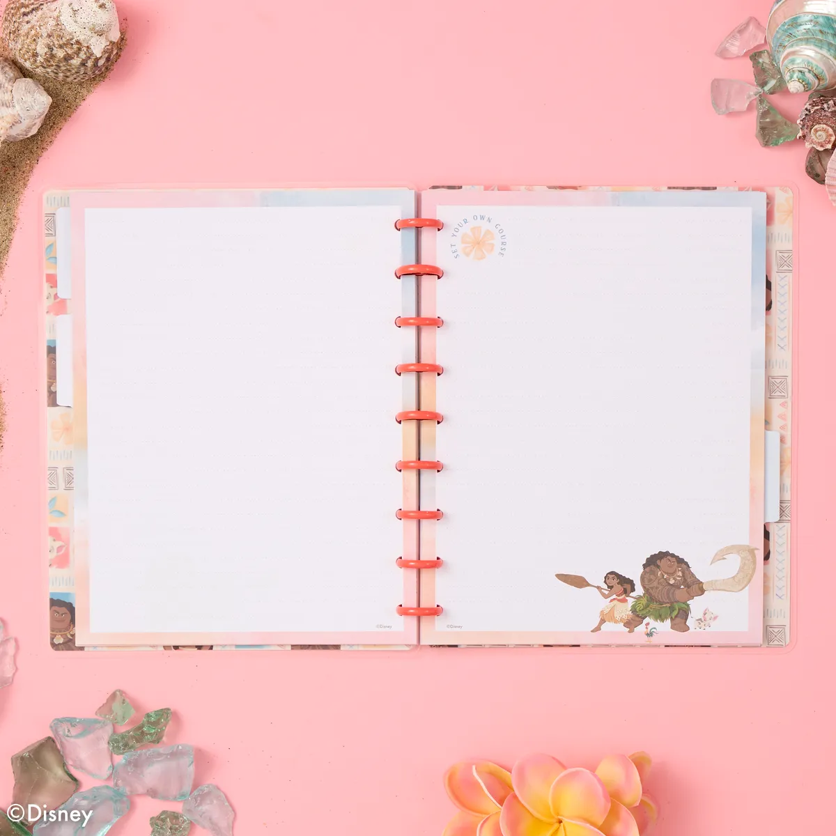 Happy Planner Disney Moana carnet pointillé ligné Classic 60 feuilles