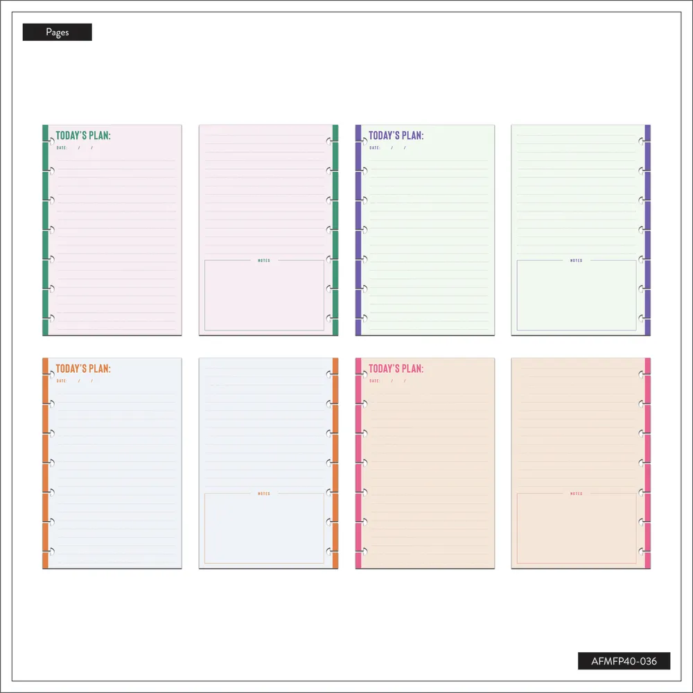 Happy Planner Vivid Brights Mini recharge papier 40 feuilles