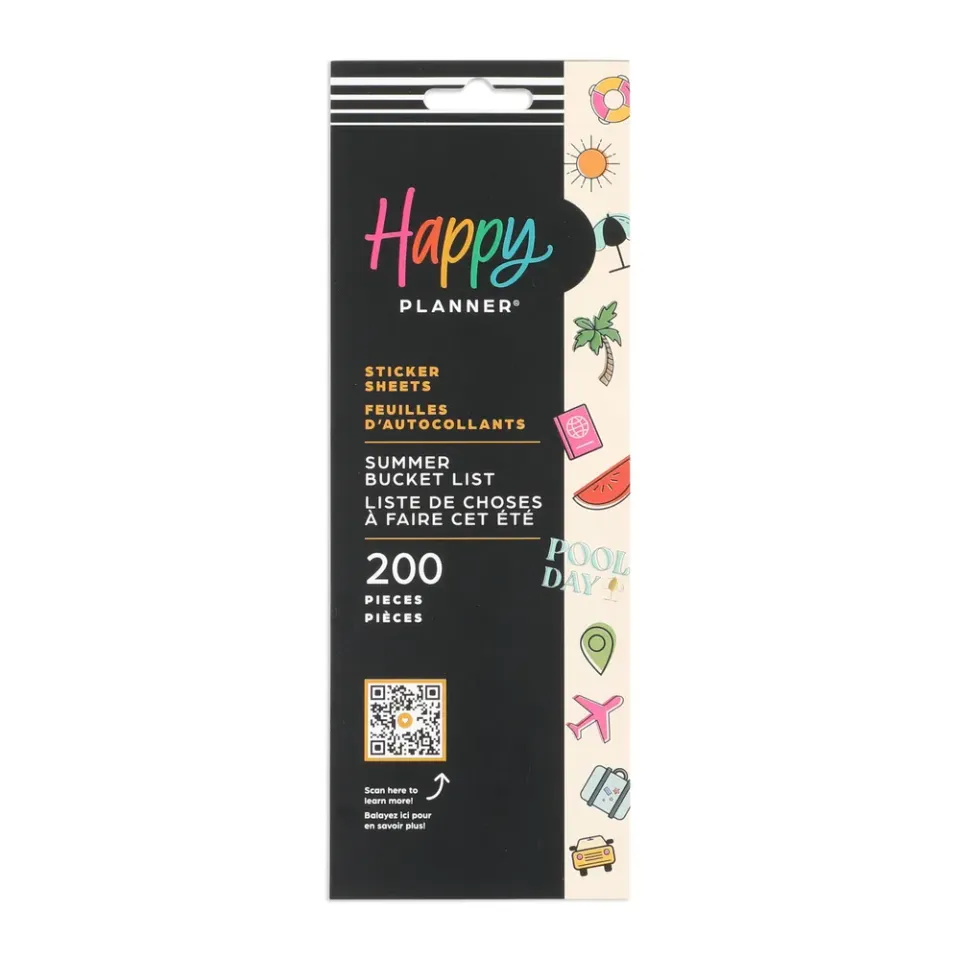 Happy Planner Summer Bucket List stickers 8 feuilles ete
