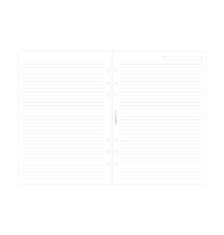 Filofax A5 recharge feuilles lignées blanches x25