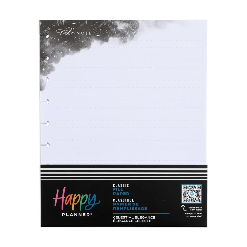 Happy Planner Celestial Elegance papier ligné Classic 40 feuilles