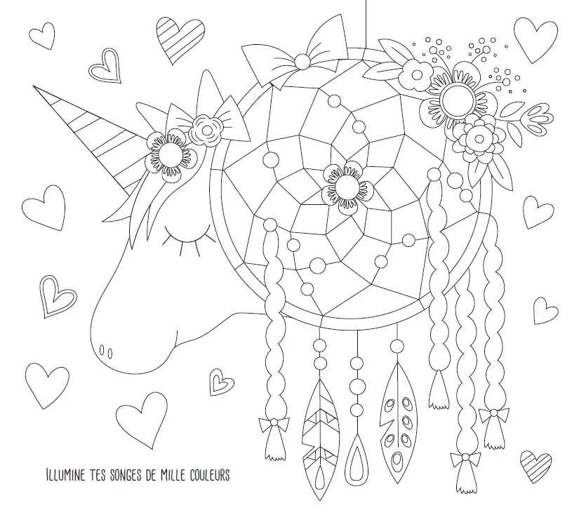 Frigobloc Attrape-rêves Licorne cartes à gratter phosphorescentes