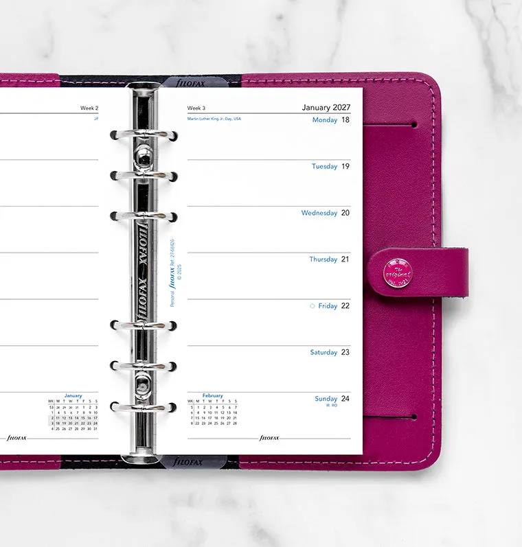 Filofax Classic Personal recharge agenda 2027 semaine page