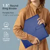 Poprun classeur à anneaux bleu cuir PU 1,5 pouce