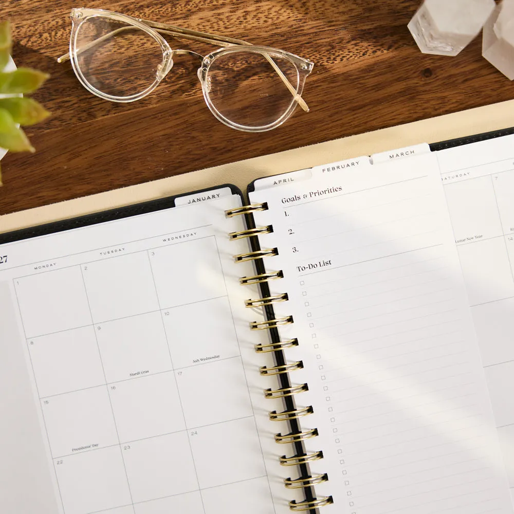 Happy Planner Citrine Midnight Dots agenda 2027 classic pro 12 mois