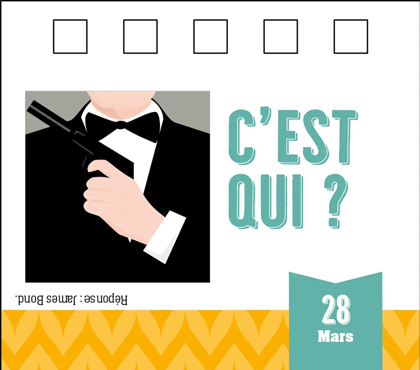 Frigobloc C'est Qui calendrier quiz chevalet 365 jours
