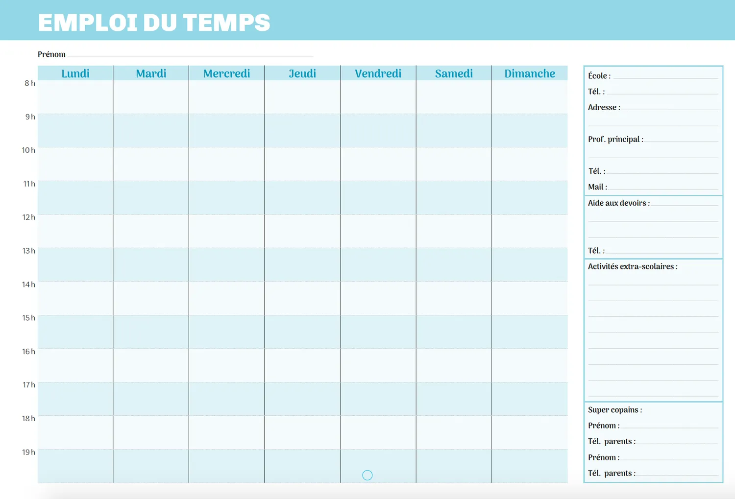 Frigobloc Ultra simple calendrier familial sept 2021-déc 2022