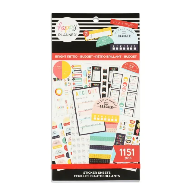 Happy Planner Bright Retro Budget stickers 1151 épargne