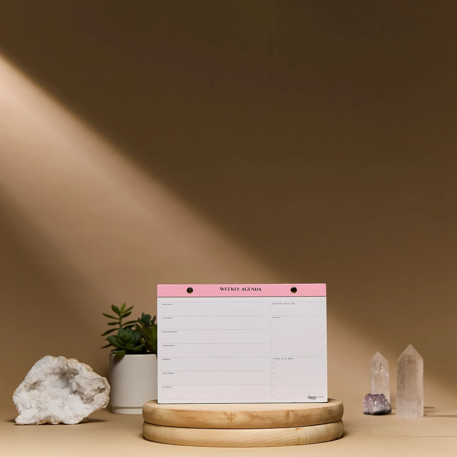 Happy Planner Blushed calendrier bureau hebdo non daté doré