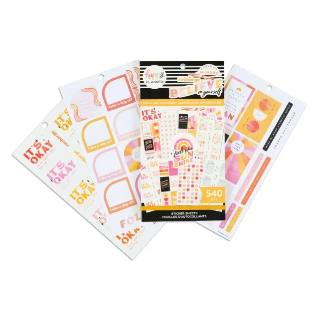 Happy Planner Feels Like Sunshine stickers Value Pack 540 pièces