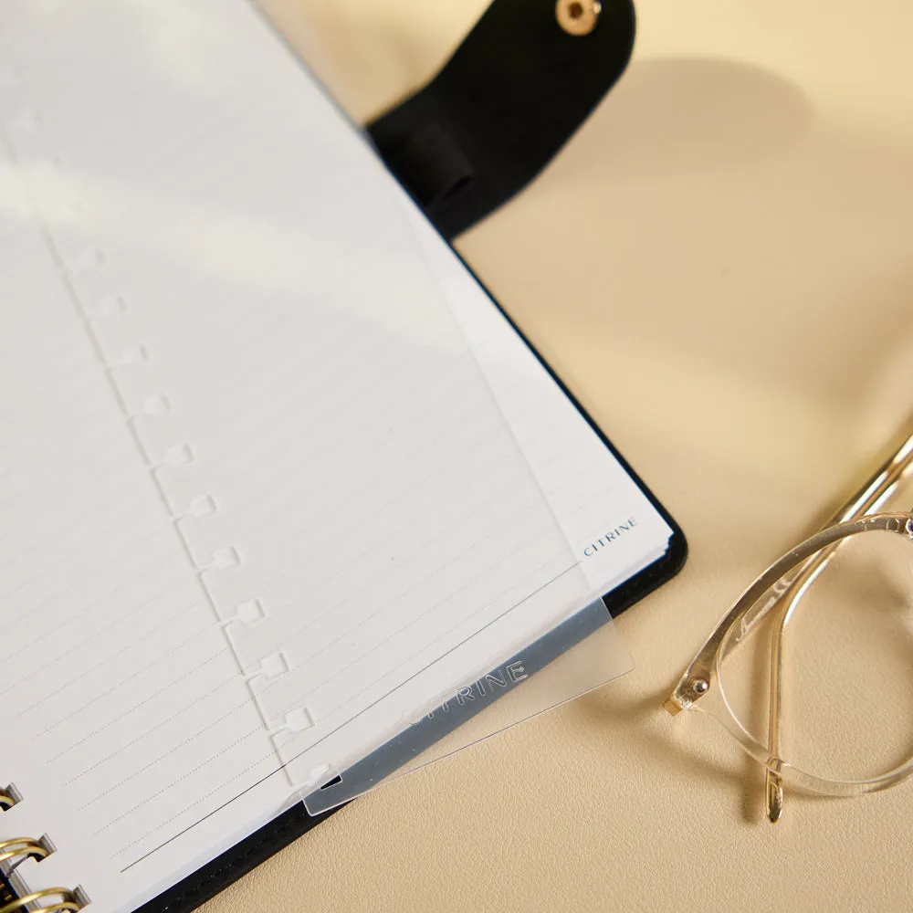 Citrine Midnight carnet spirale A5 cuir vegan noir pointillé