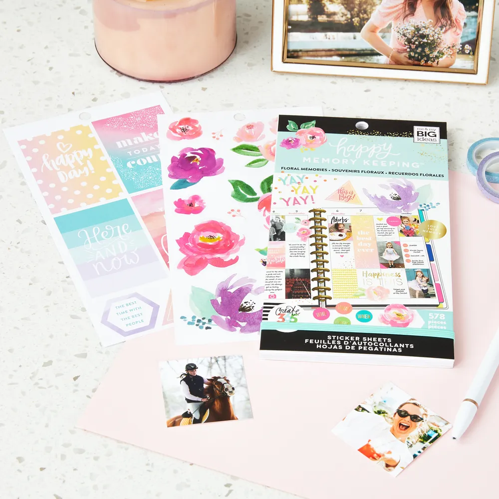 Happy Planner Floral Memories BIG stickers 578 pièces aquarelle