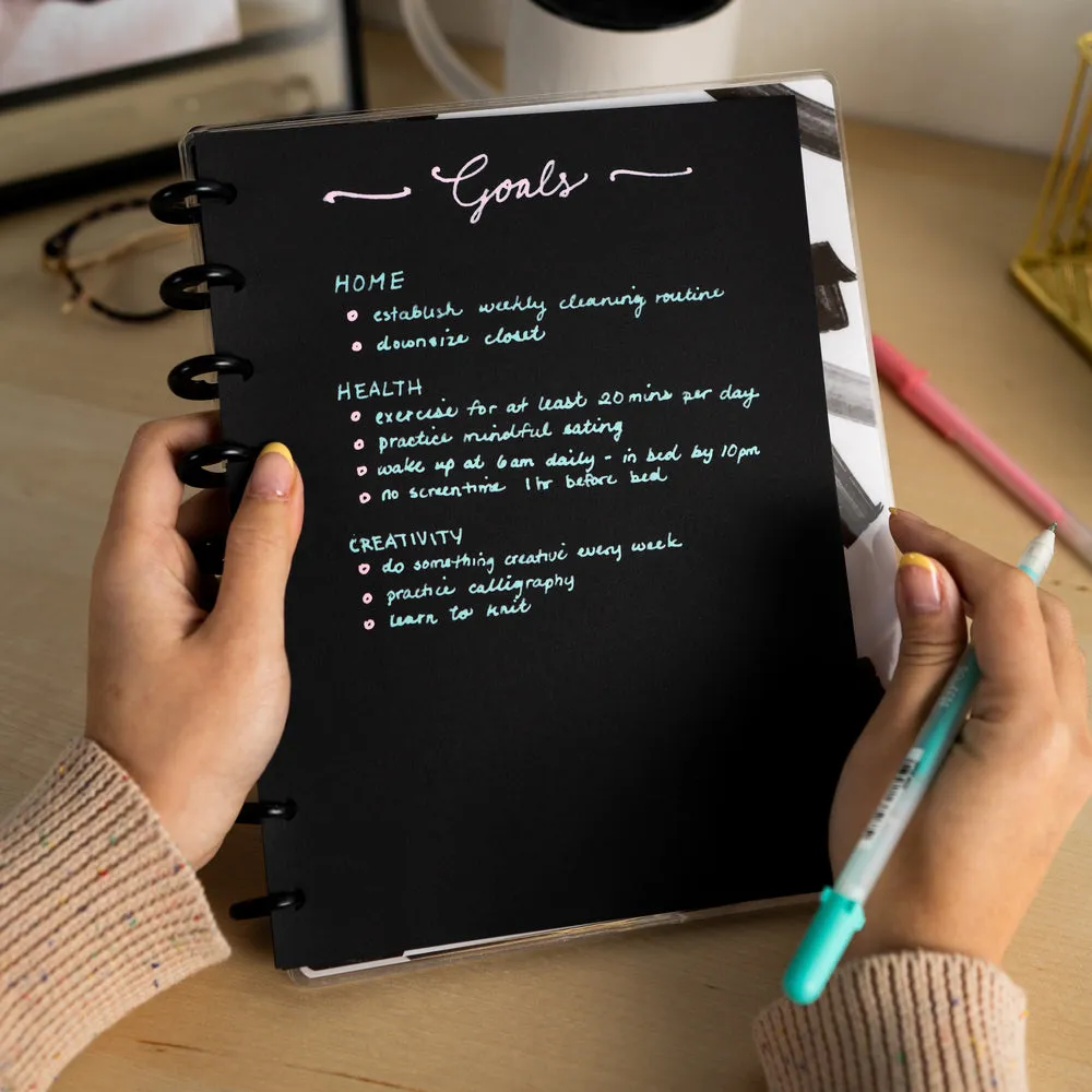 Me & my big ideas Happy Notes carnet noir 40 feuilles