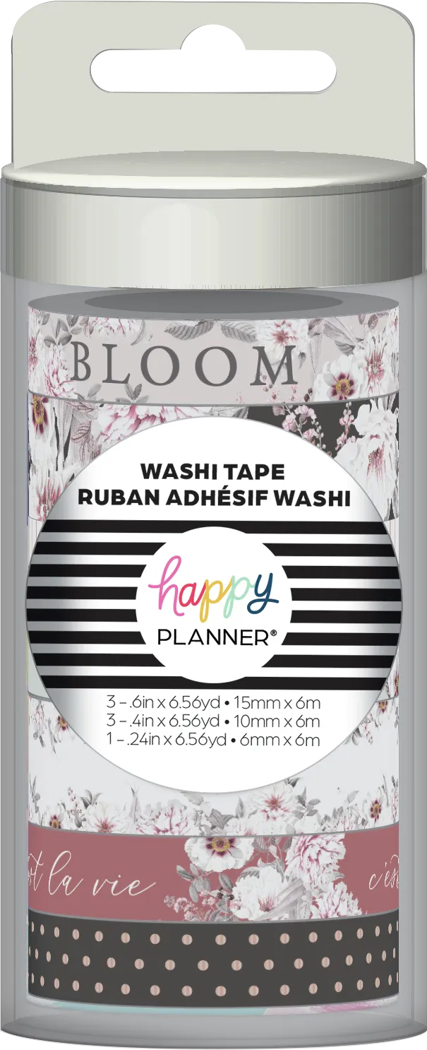 Happy Planner La Fleur washi tape fleurs 7 rouleaux