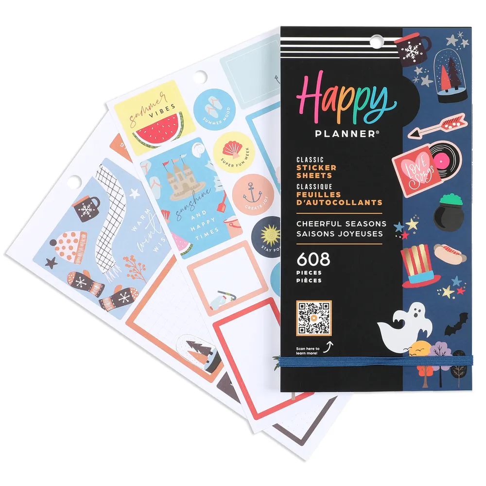 Happy Planner Cheerful Seasons stickers 608 pièces
