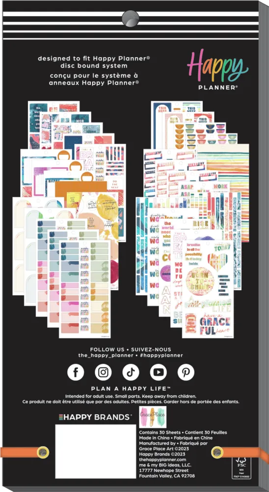 Happy Planner Effortless Grace Value Pack autocollants 772 colorés