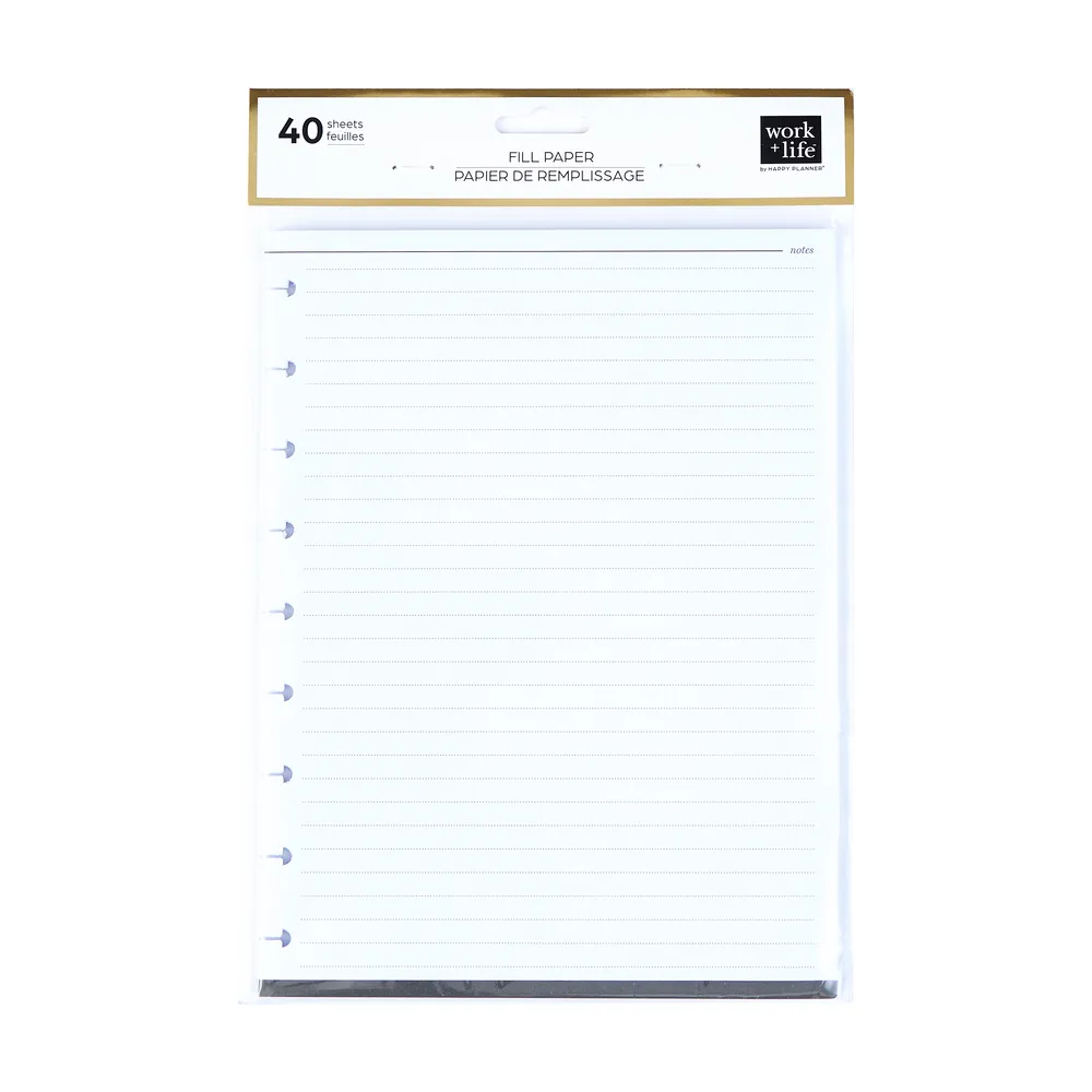 Happy Planner Work + Life Onyx recharge Classic pointillée 40 feuilles