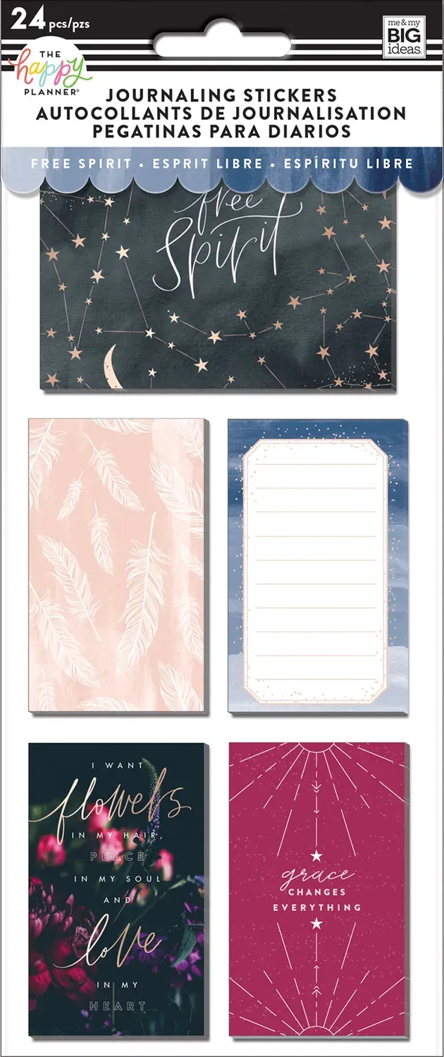 Happy Planner Journaling Flip stickers Boho 24 pièces