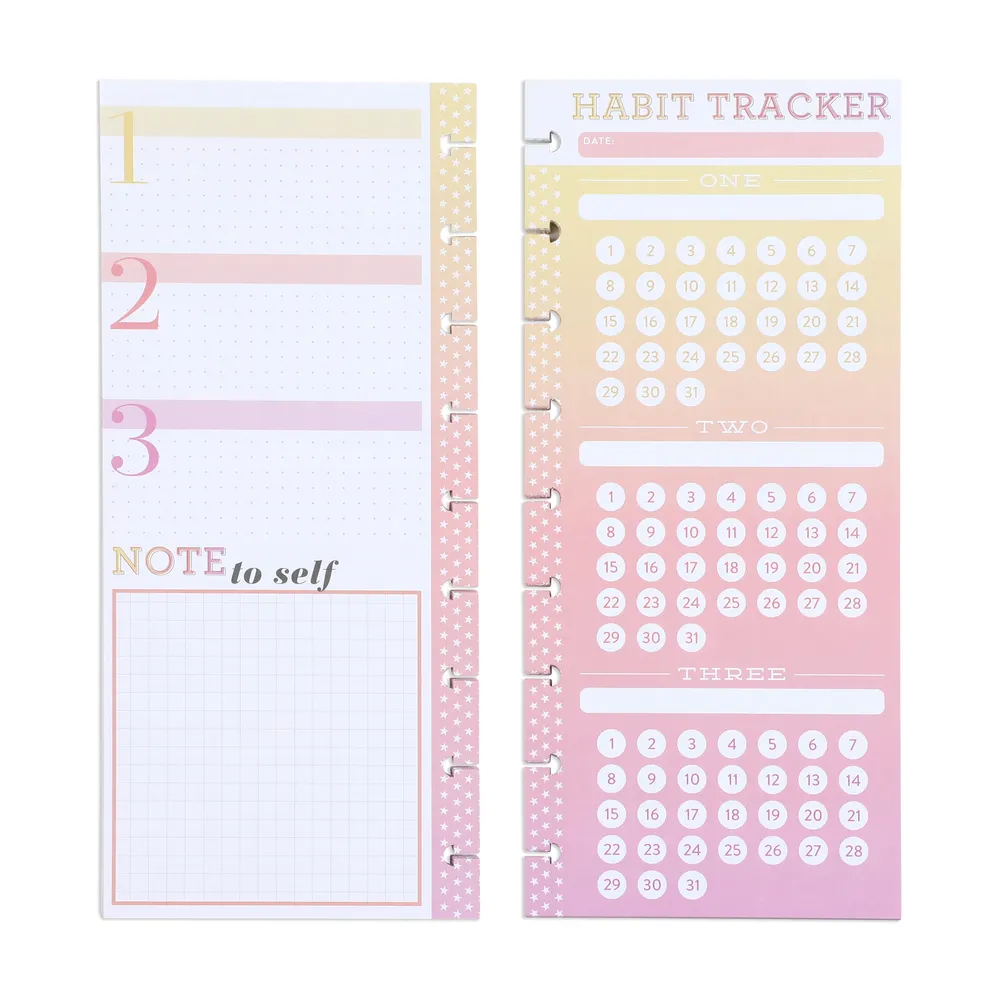 Happy Planner Habit Tracker Classic recharge 60 feuilles habitudes