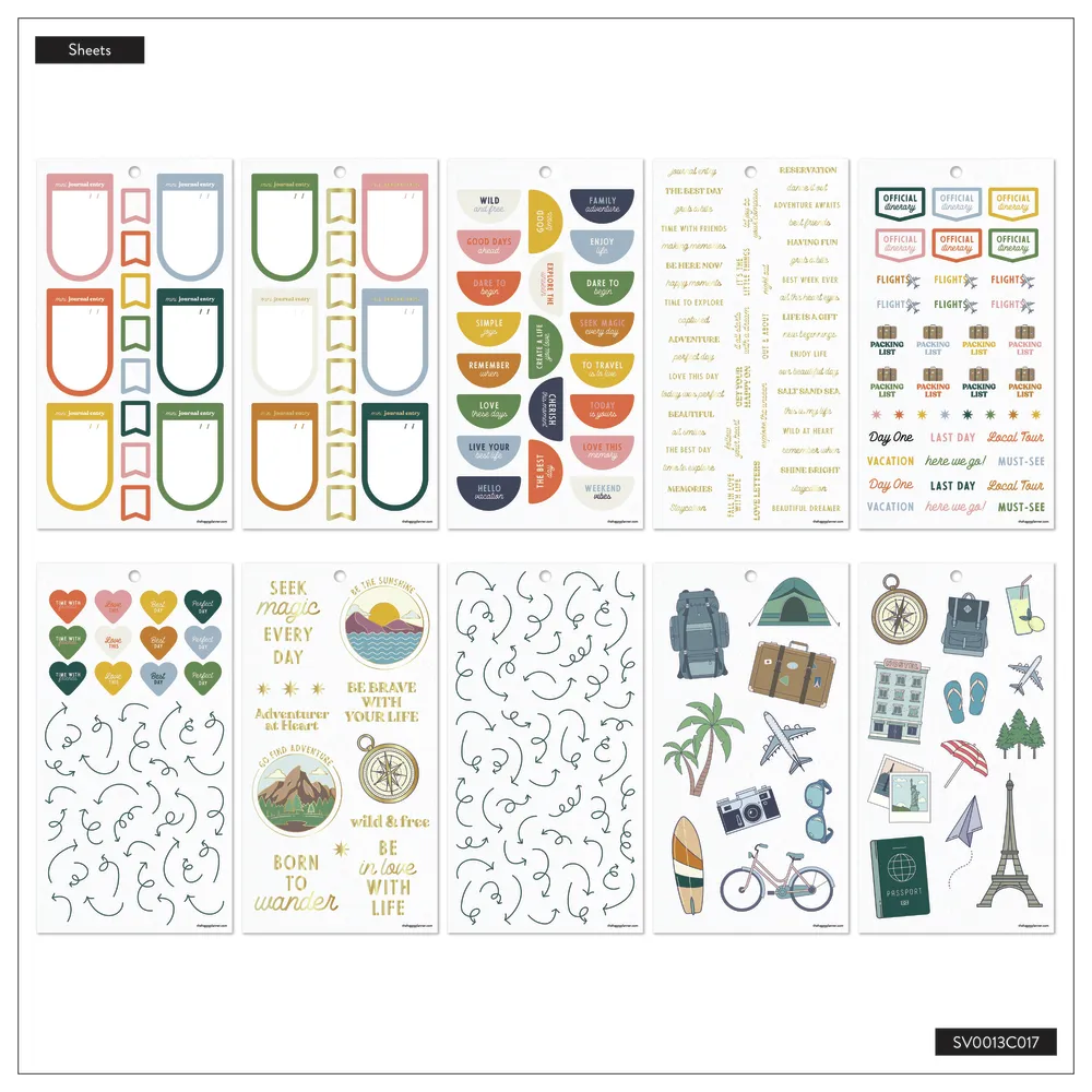 Happy Planner See the World Classic autocollants voyage 714 pièces