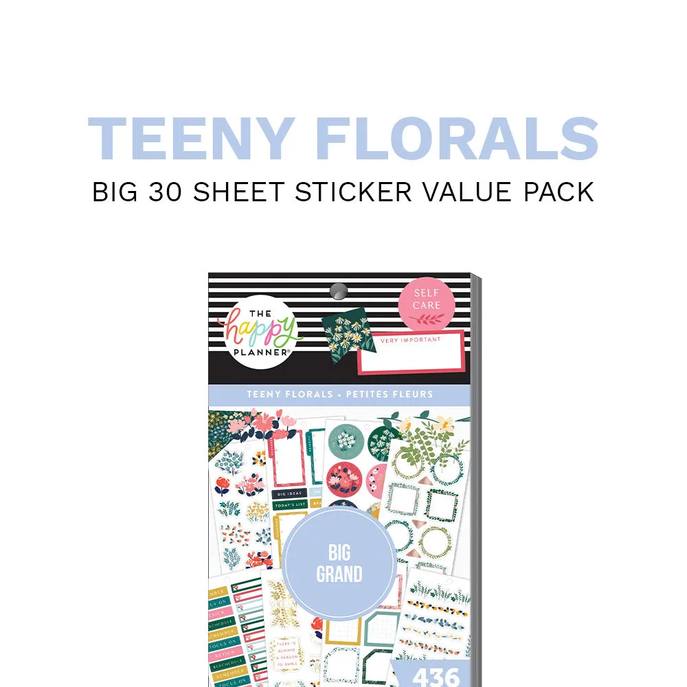 Happy Planner Teeny Florals Big stickers 436 doré floral