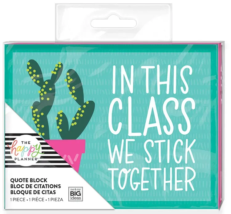 Happy Planner Stick Together bloc citation classe
