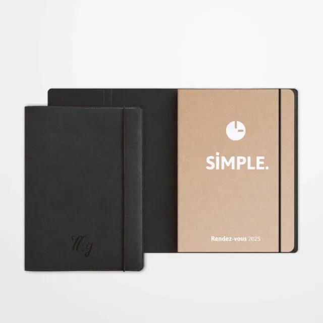 My365 SIMPLE Rendez-vous agenda 2025 sable + jaquette zen noir