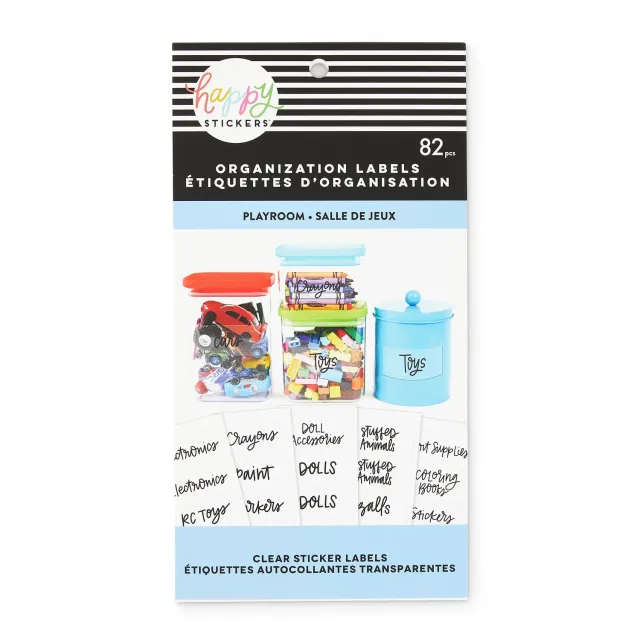 Happy Planner Playroom étiquettes rangement transparentes