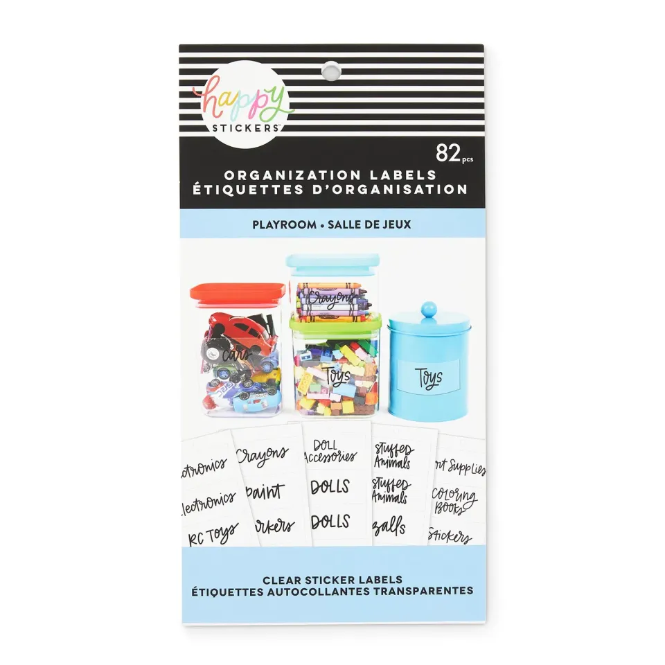 Happy Planner Playroom étiquettes rangement transparentes