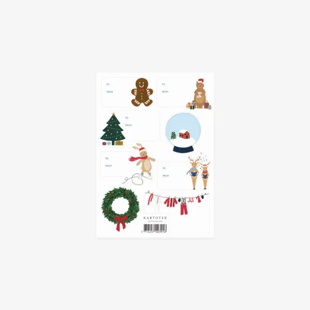 Kartotek Christmas stickers étiquettes cadeau Noël