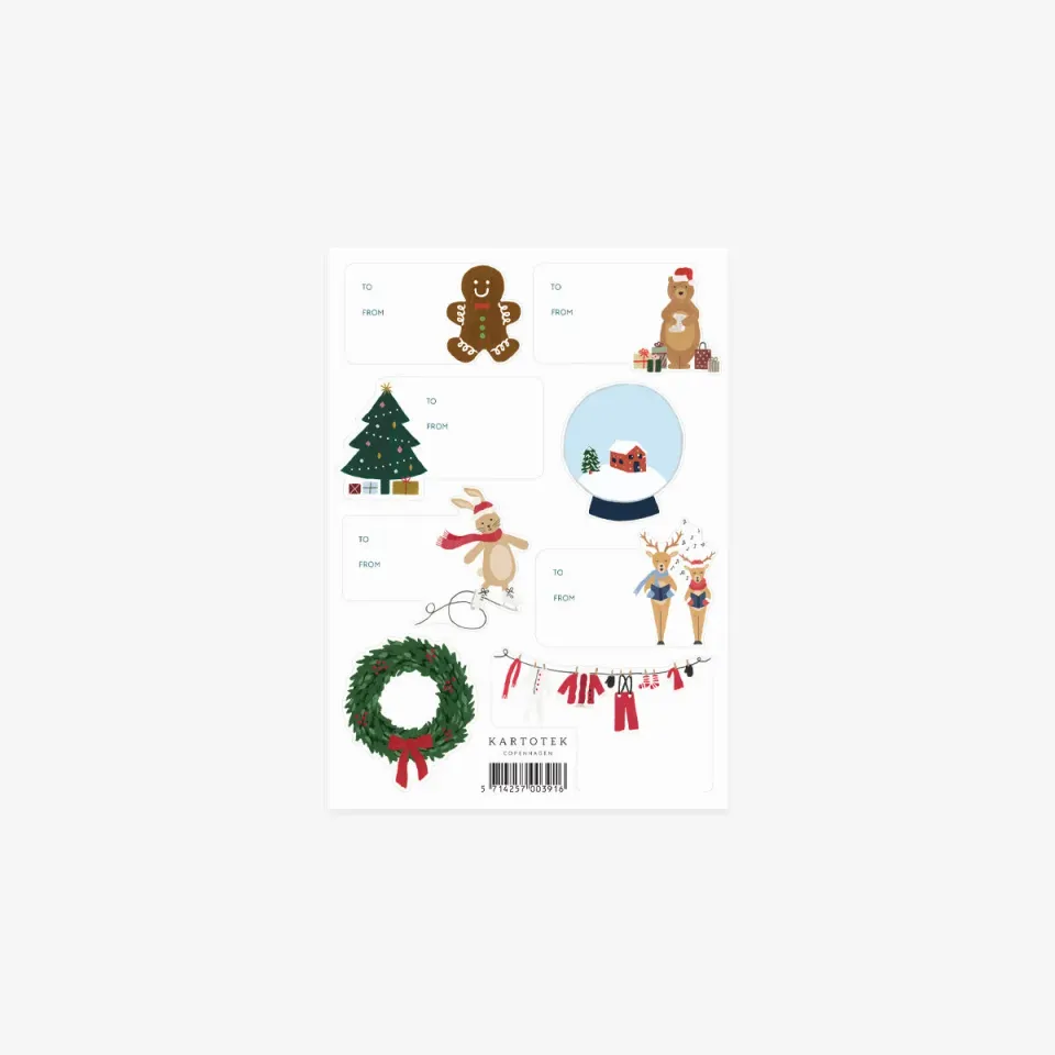 Kartotek Christmas stickers étiquettes cadeau Noël