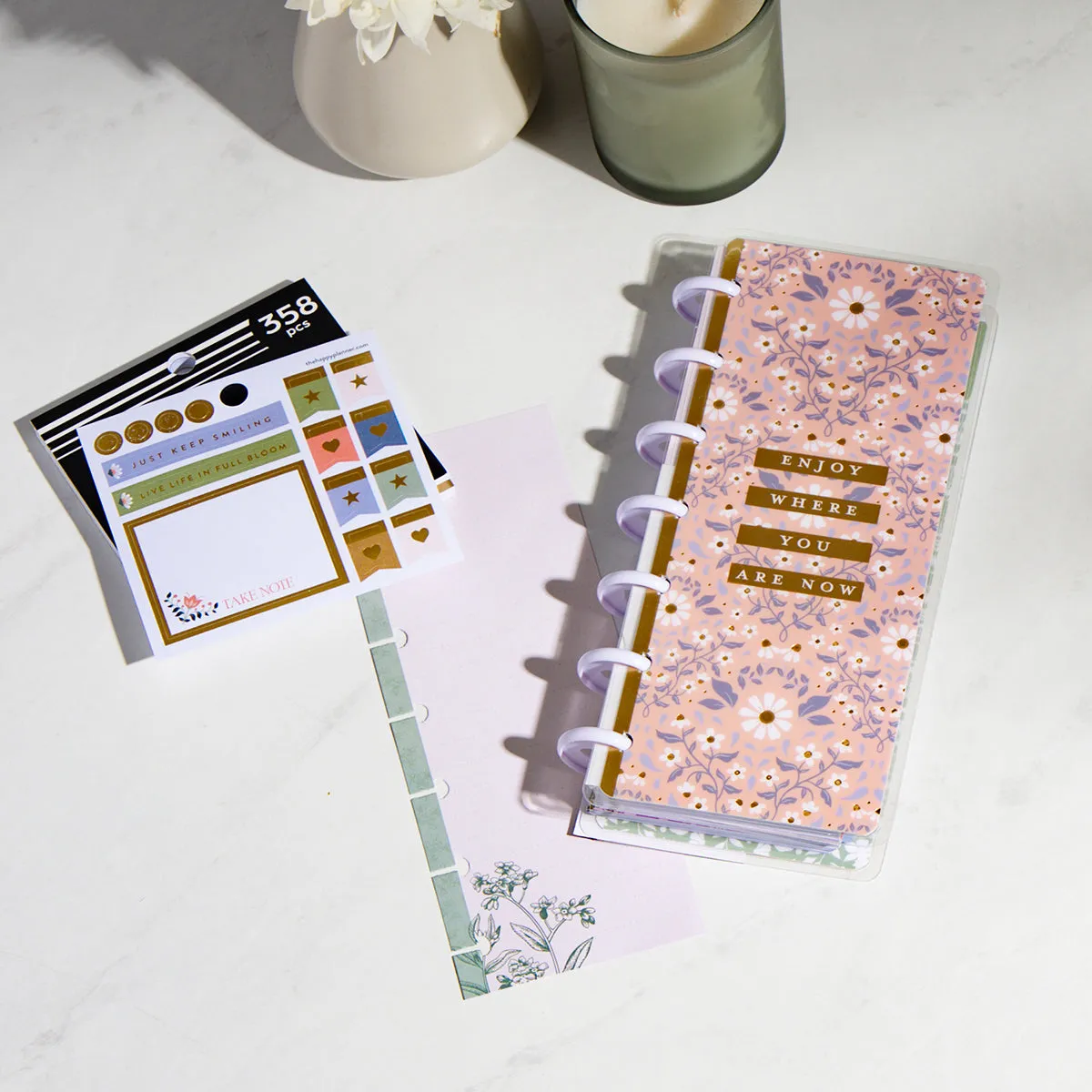 Happy Planner Botanical Blooms planner mini sans date floral
