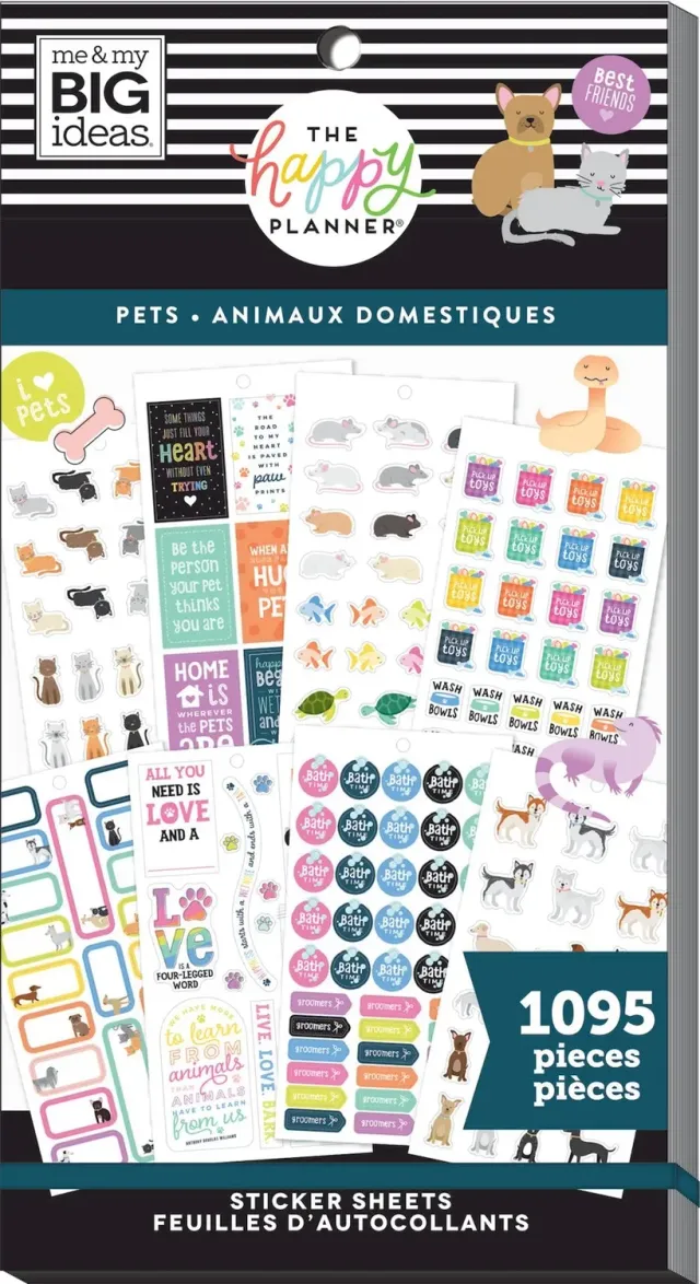 Happy Planner Fur Babies stickers 30 feuilles animaux